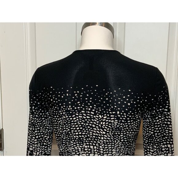 BCBG Max Azria Black & Gray Geometric Adele Wrap Dress, Size S - Picture 7 of 9